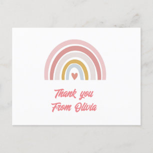 custom name pastel rainbow thank you card postcard