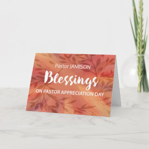 Custom Name Pastor Appreciation Day Blessings Card