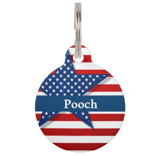 Custom Name Patriotic Pet Tag
