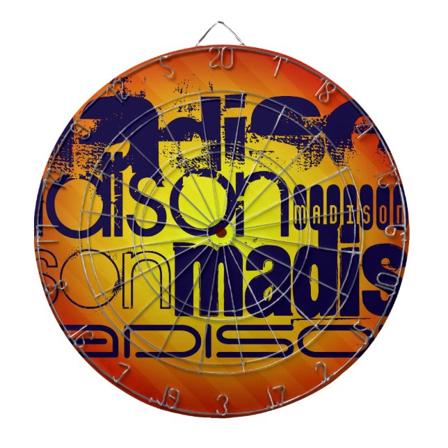 Custom Name Pattern; Yellow Orange Background Dartboard (Front)