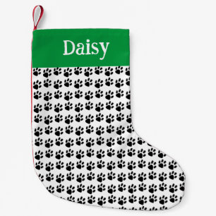 Custom Name Paw Print Small Christmas Stocking
