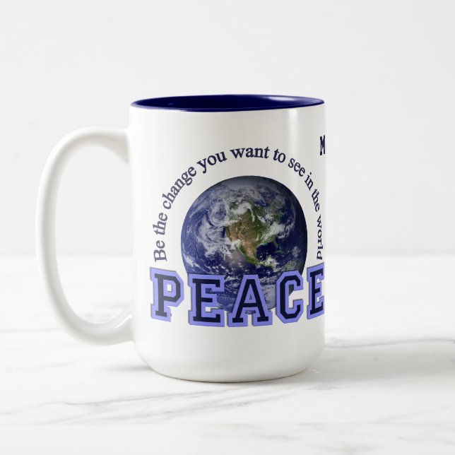 Custom name Peace mugs (Left)