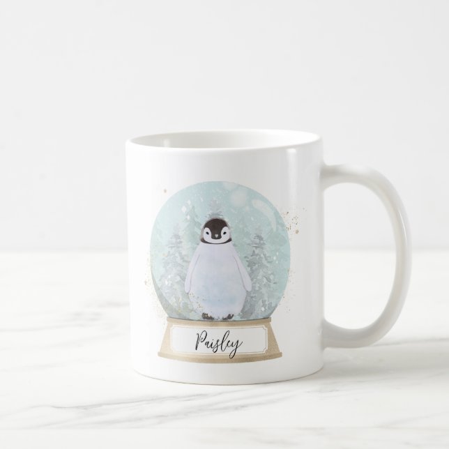 Custom Name Penguin Christmas  Coffee Mug (Right)