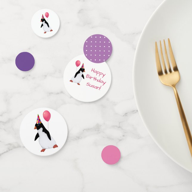 Custom Name Penguin Table Confetti (Group)