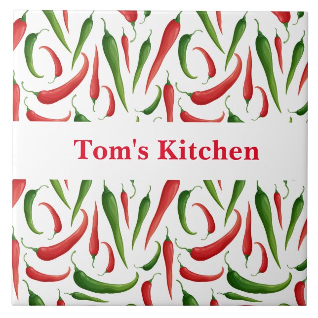 Custom Name Peppers Trivet Tile (Front)