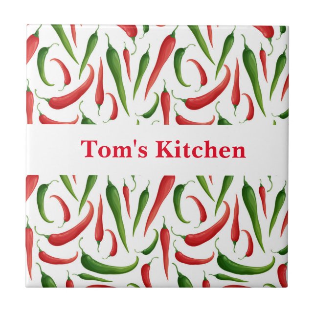 Custom Name Peppers Trivet Tile (Front)