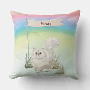 Custom Name Persian Cat Pet Throw Pillow