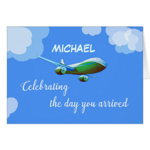 Custom Name Personalized Airplane Day Adoption Gre