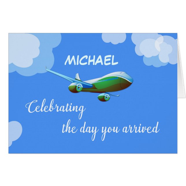 Custom Name Personalized Airplane Day Adoption Gre (Front Horizontal)