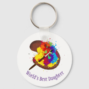 Custom Name Personalized Artist Art Daughter Keychain