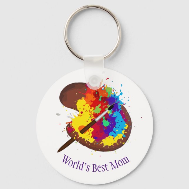 Custom Name Personalized Artist Painter Art Mom Keychain (Front)