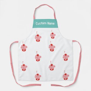 Custom Name Personalized Cherry Top Cupcake Bakers Apron