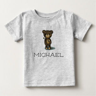 Custom name / Personalized cute teddy bear Baby T-Shirt