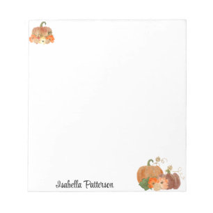 Custom Name Personalized Fall Pumpkins Notepad