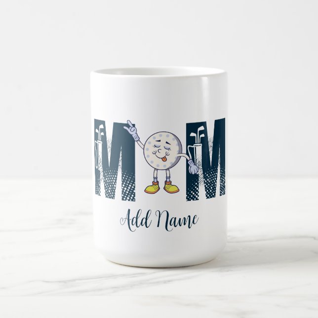 Custom Name Personalized Funny Golf Mom Coffee Mug (Center)