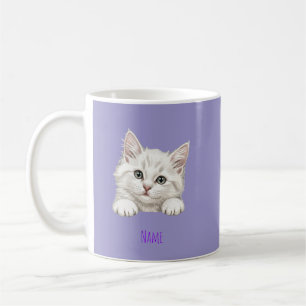 Custom Name Personalized Kitten Art Gift Coffee Mug
