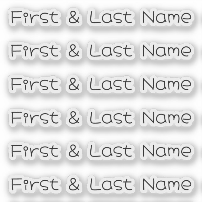 CUSTOM NAME — Personalized Labels Sticker Pack (Front)