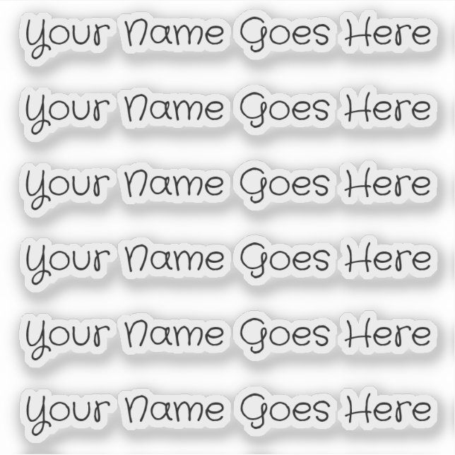CUSTOM NAME — Personalized Labels Sticker Pack (Front)