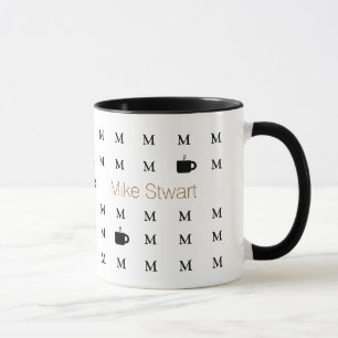 custom name . personalized modern mug