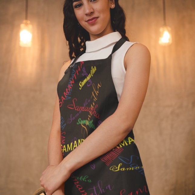 Custom Name Personalized Pattern Repeating Apron (Creator Uploaded)