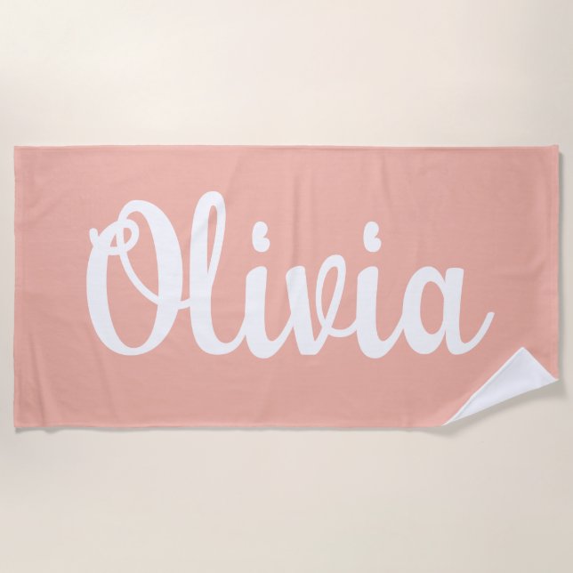 Custom Name Personalized Pool Birthday Vacation Beach Towel (Front)