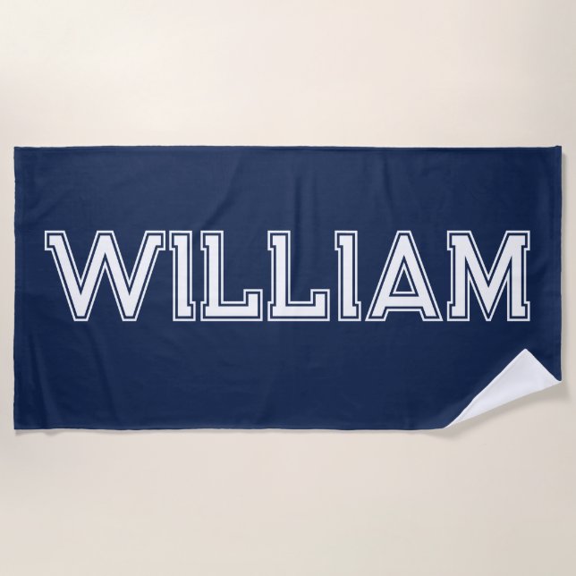 Custom Name Personalized Pool Birthday Vacation Beach Towel (Front)