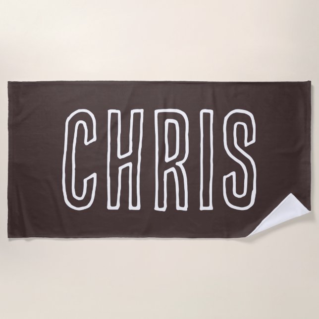 Custom Name Personalized Pool Birthday Vacation Beach Towel (Front)