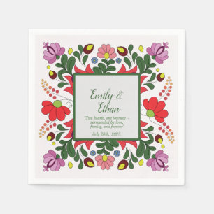 Custom Name/ Personalized Retro Folk/ Hungarian Napkin