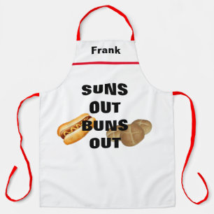 Custom Name Personalized Suns Out Buns Out Funny Apron