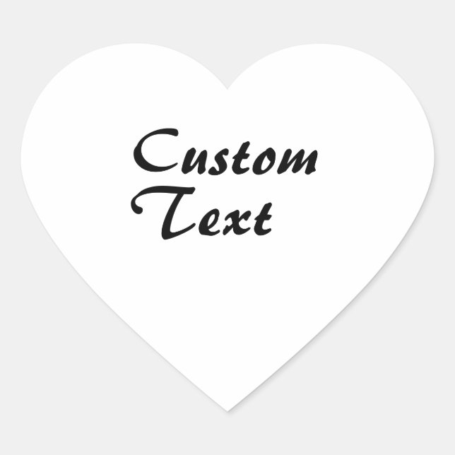 Custom Name Personalized Text  Heart Sticker (Front)