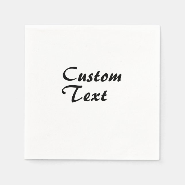 Custom Name Personalized Text   Napkin (Front)