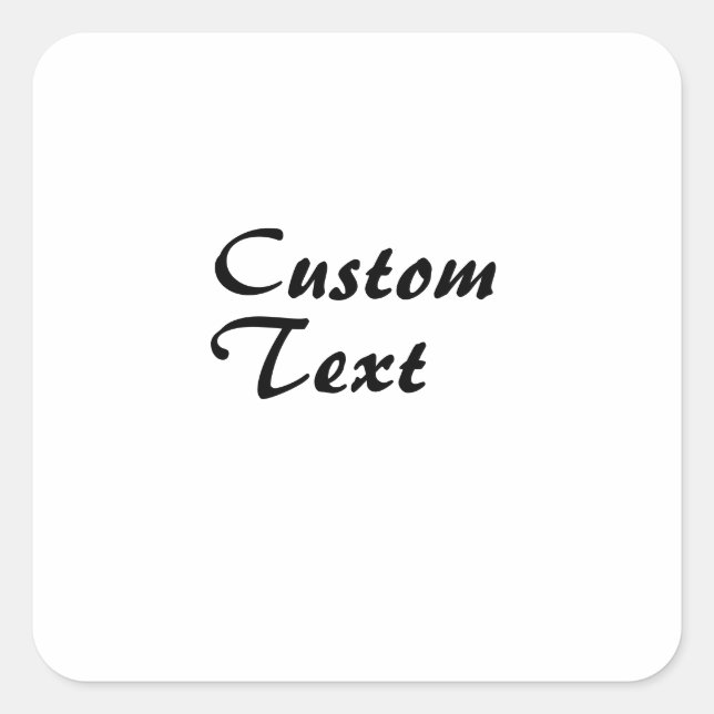 Custom Name Personalized Text   Square Sticker (Front)