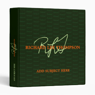 custom name personalized typography monogram binder