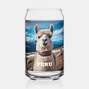 Custom Name Peru Llama Can Glass