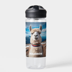 Custom Name Peru Llama Water Bottle