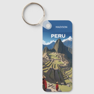 Custom Name Peru Machu Picchu Keychain