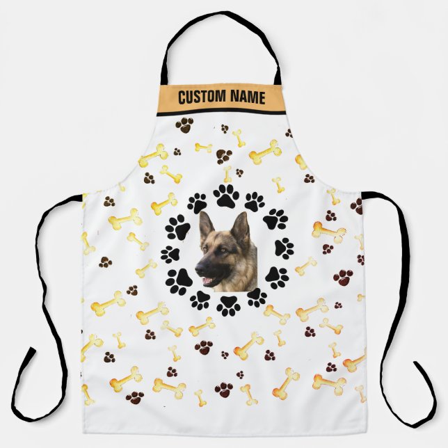 Custom Name Pet Memorial Apron - Elegant Dog, Cat (Front)
