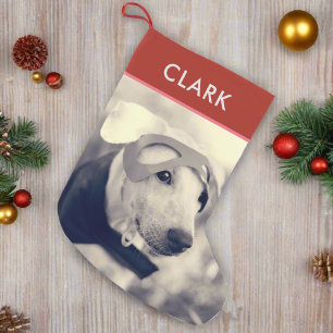 Custom Name & Pet Photo l Cute Dog Lover Small Christmas Stocking