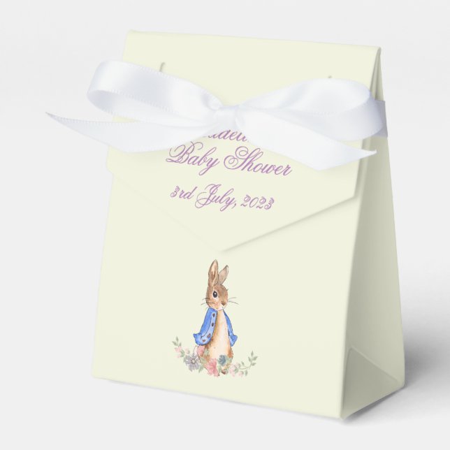 Custom Name Peter the Rabbit Baby Shower Favor Box (Front Side)