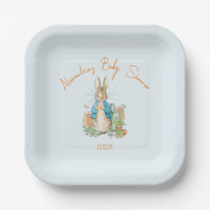 Custom Name Peter the rabbit Baby shower  Paper Plate