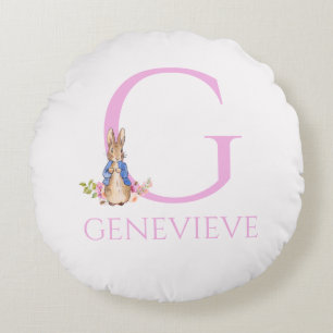 Custom Name Peter the Rabbit Round Pillow