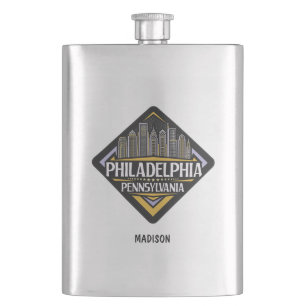 Custom Name Philadelphia Pennsylvania Hip Flask