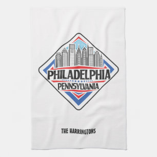 Custom Name Philadelphia Pennsylvania Kitchen Towel