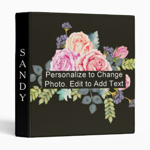 Custom Name Photo Artwork School Office Home 1" Binder
