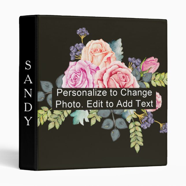 Custom Name Photo Artwork School Office Home 1" Binder (Front/Spine)