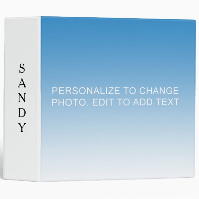 Custom Name Photo Artwork School Office Home 2" Binder (Front/Spine)