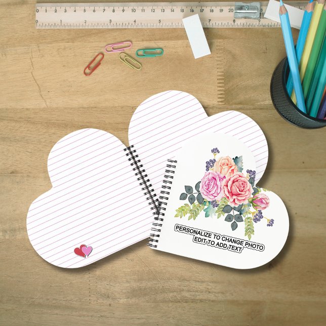 Custom Name Photo Artwork School Office Home Heart Notebook (Custom Name Photo Artwork School Office Home Heart Notebook)