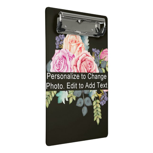 Custom Name Photo Artwork School Office Home Mini Clipboard (Angled)