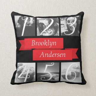 Custom Name Photo Create Your Own Throw Pillow
