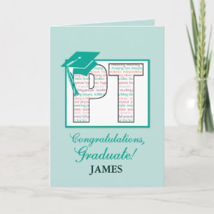 Custom Name Physical Therapy Graduation  Congratul Card